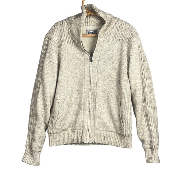 Schott Bros Cardigan Mens XL Chunky Lined Sherpa Fleece Sweater Cozy Academia